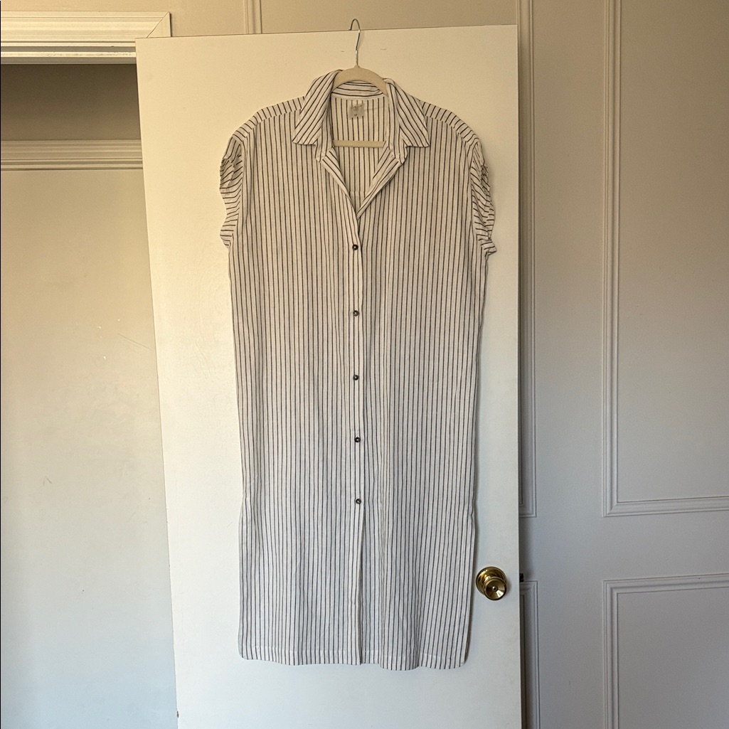 Nwot Calia Gray Striped Midi Dress -Swim Cover